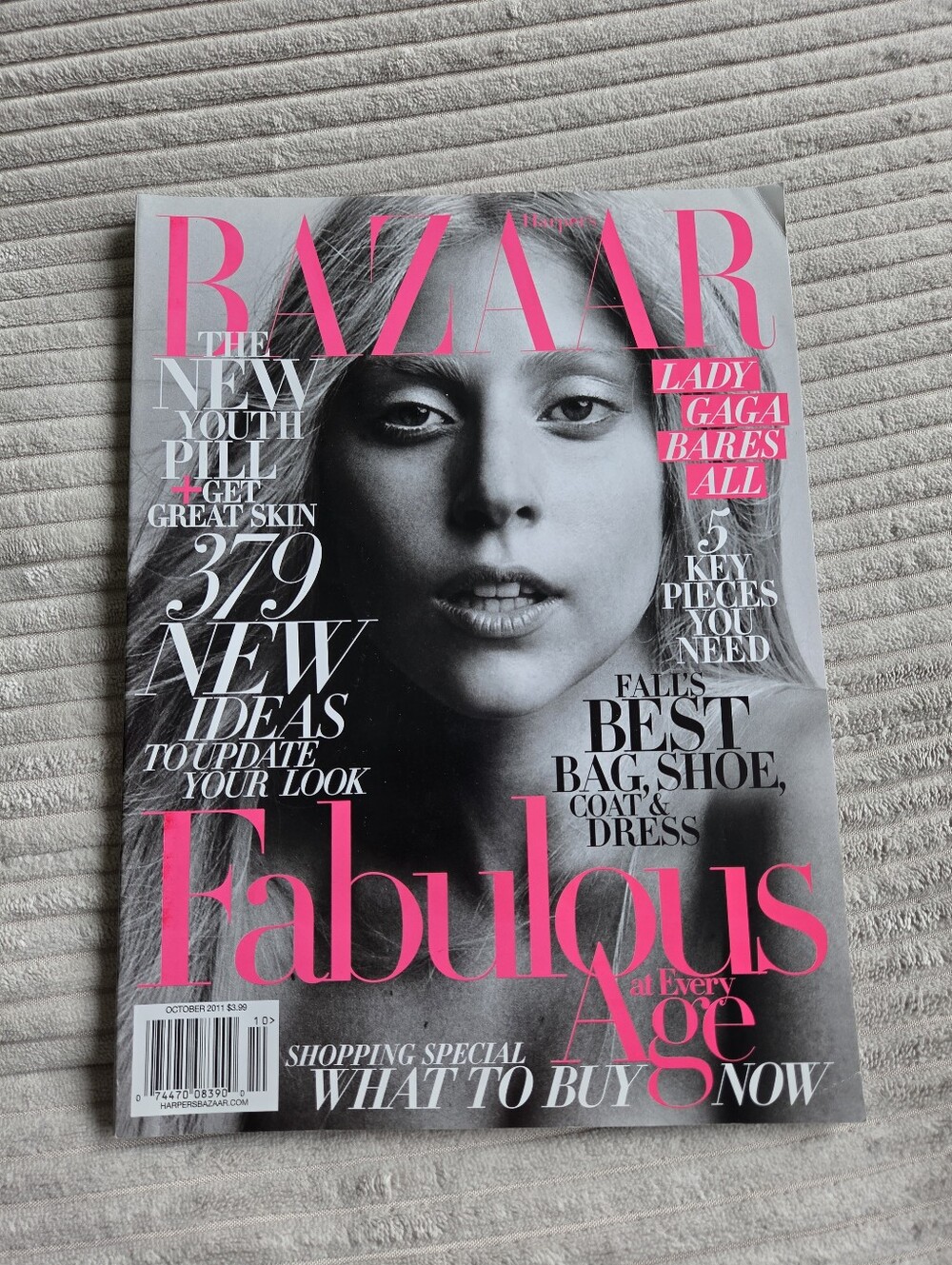 Harper's Bazaar Magazine October 2011 Lady Gaga Cover